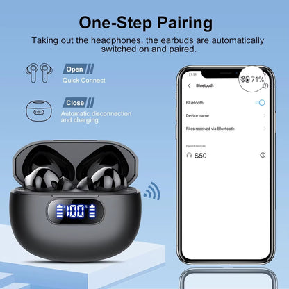 Tws In-ear Handfree Headphones Hifi Stereo Wireless Gaming Headset with Mic Earphone Led Noise Cancelling Bluetooth Tws Earbuds