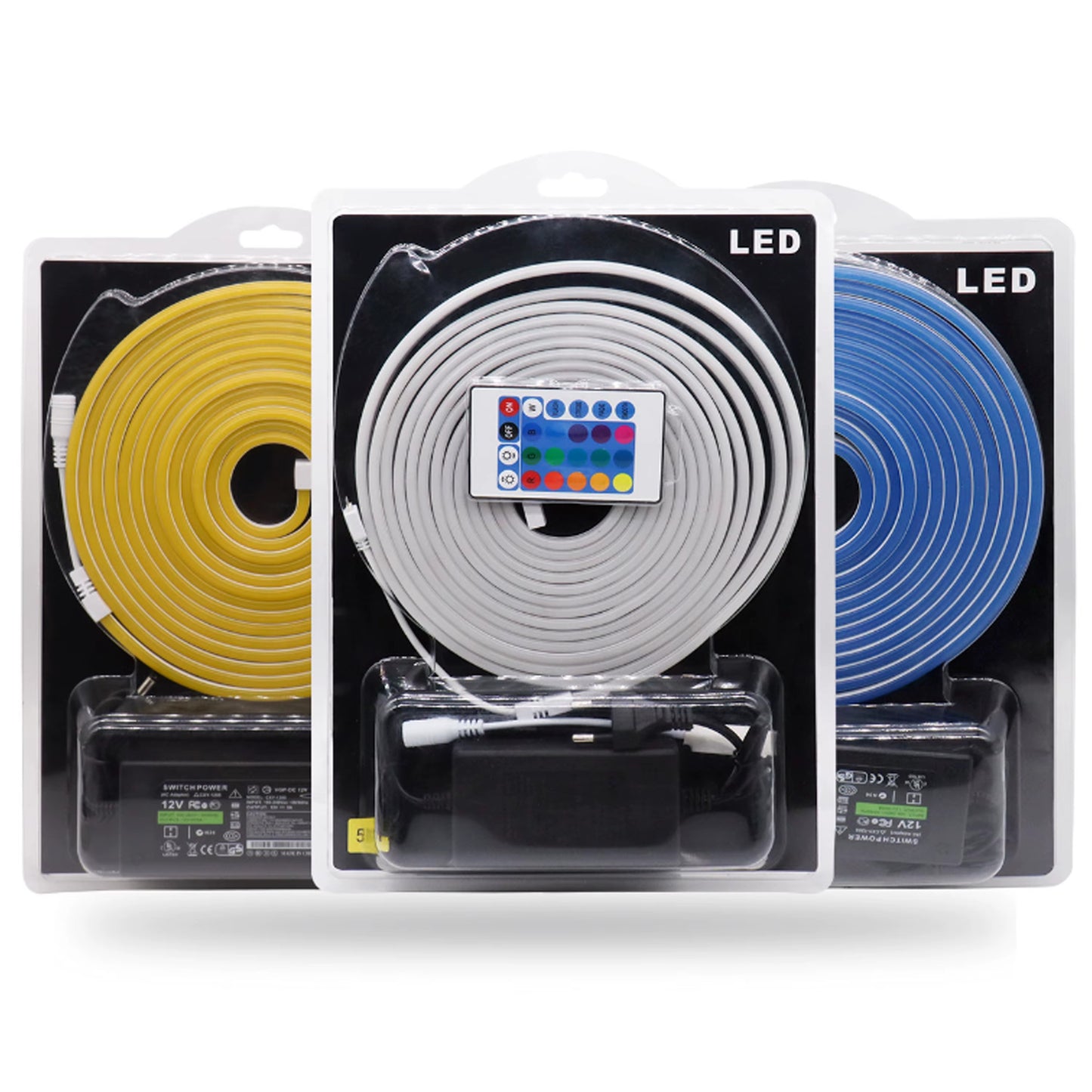 12V RGB Neon LED Strip 24Key Remote Control Blister Packaging Set Flexible for Sign Advertising Board RGB LED Strip Light