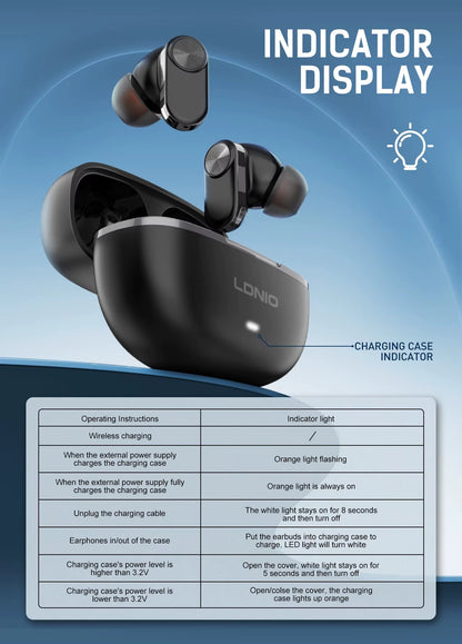 LDNIO T13 Wireless Earphones Sport Earphone Waterproof Wireless TWS Audifonos Gaming Earphones Bt 5.4 Earbuds Wholesale Price