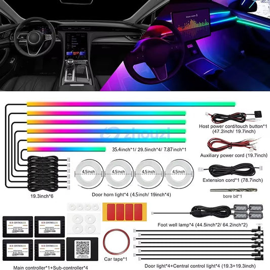 Factory Direct LED Music Sync Strip New Color-Changing Ambient Light Decor for 98% Car Models Auto Interior Lighting