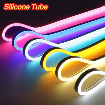 0613 Neon Flex LED Light Strip SMD 2835 Waterproof Outdoor Signs Body Rope Light 12V Flexible Soft Silicone Tube LED Neon Lights