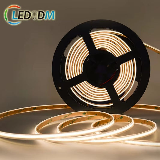 ETL Wholesale COB Led Strip 480leds/m 12v 24v Dc 10w Linear Strip 5m/roll 2700k 3000k 4000k 6500k Flexible Cob Led Strip Light