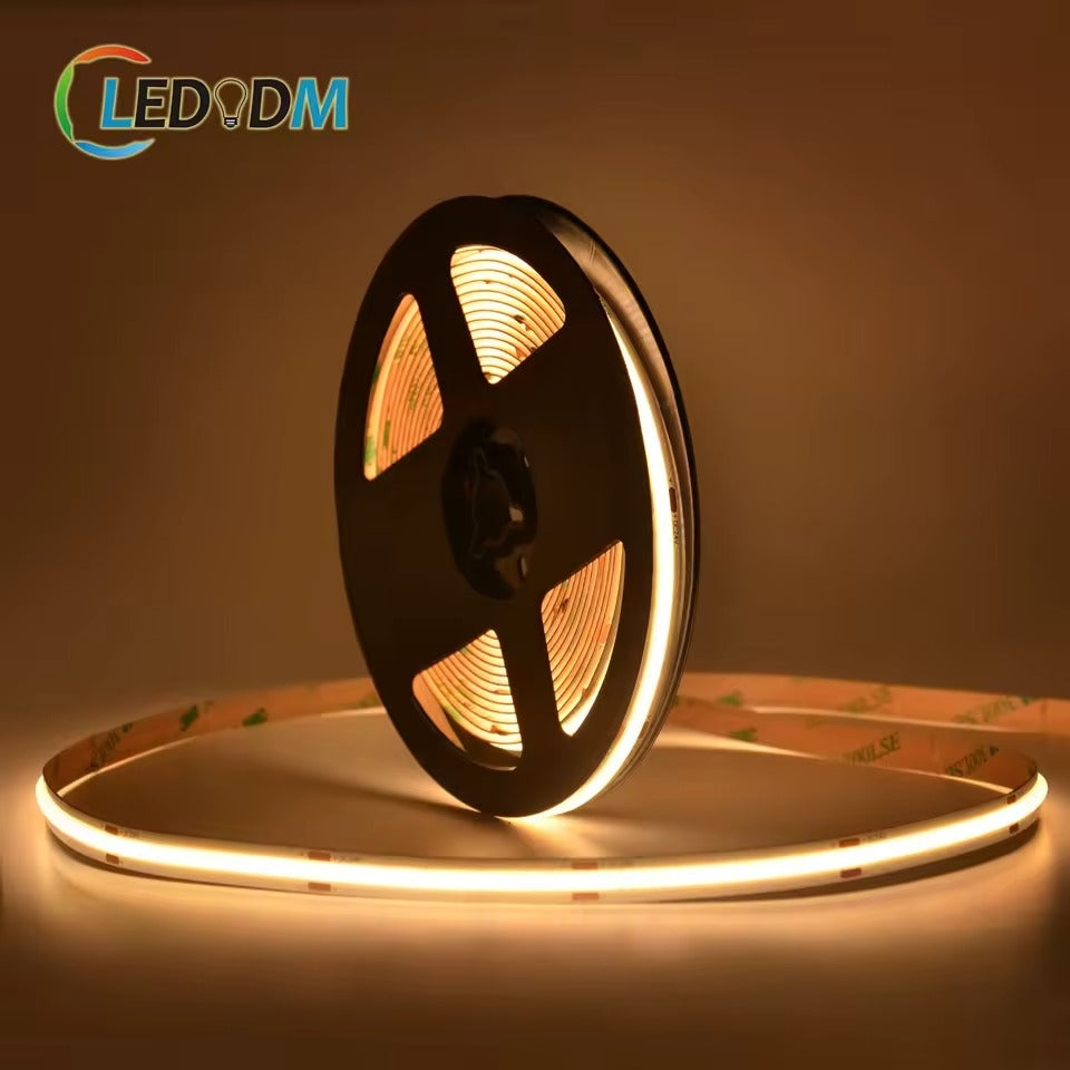 ETL Wholesale COB Led Strip 480leds/m 12v 24v Dc 10w Linear Strip 5m/roll 2700k 3000k 4000k 6500k Flexible Cob Led Strip Light