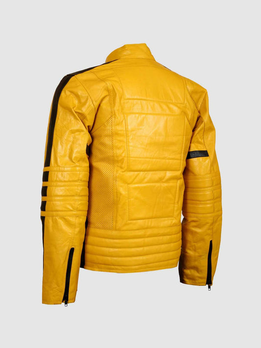Yellow Motorcycle Leather Jacket - Vero.com 