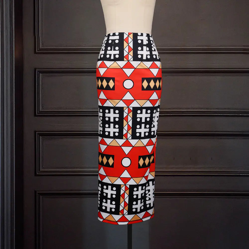 Chic High Waist Geometric Skirt - Vero.com 