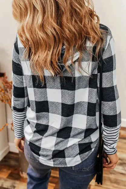 Plaid Drawstring Hoodie - Vero.com 