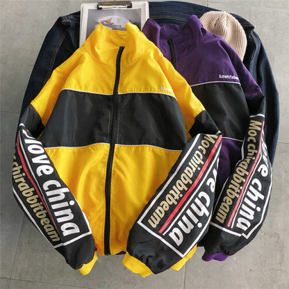 Jacket Men Windbreaker Autumn Hip Hop Couple Thin Jacket Windbreaker Patchwork Multi Pockets Casual Track Coat Streetwear - Vero.com 