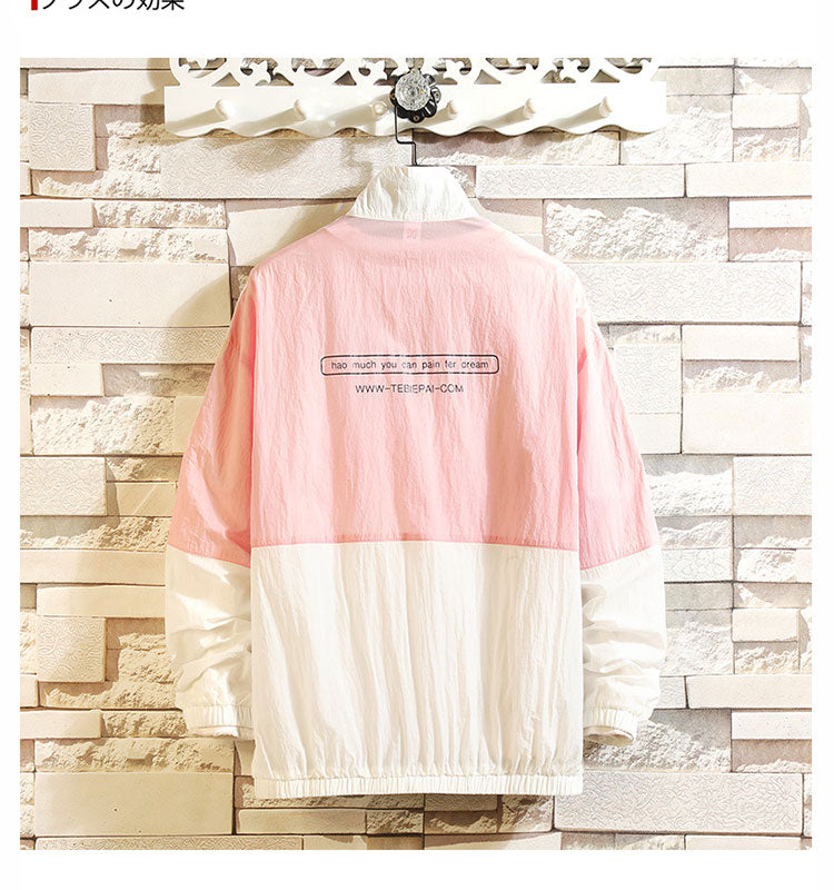 Jacket Men Windbreaker Autumn Hip Hop Couple Thin Jacket Windbreaker Patchwork Multi Pockets Casual Track Coat Streetwear - Vero.com 