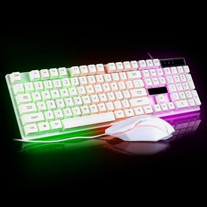 Ninja Dragons White Knight Gaming Keyboard and Mouse Set - Vero.com 