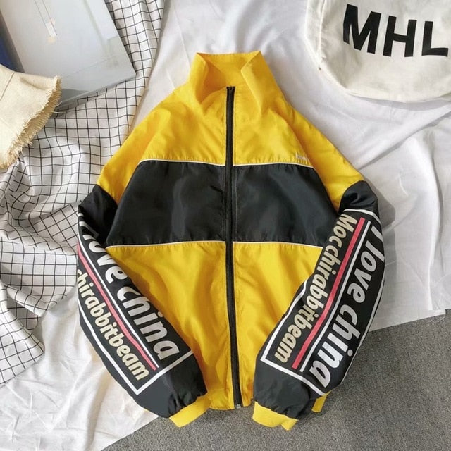 Jacket Men Windbreaker Autumn Hip Hop Couple Thin Jacket Windbreaker Patchwork Multi Pockets Casual Track Coat Streetwear - Vero.com 