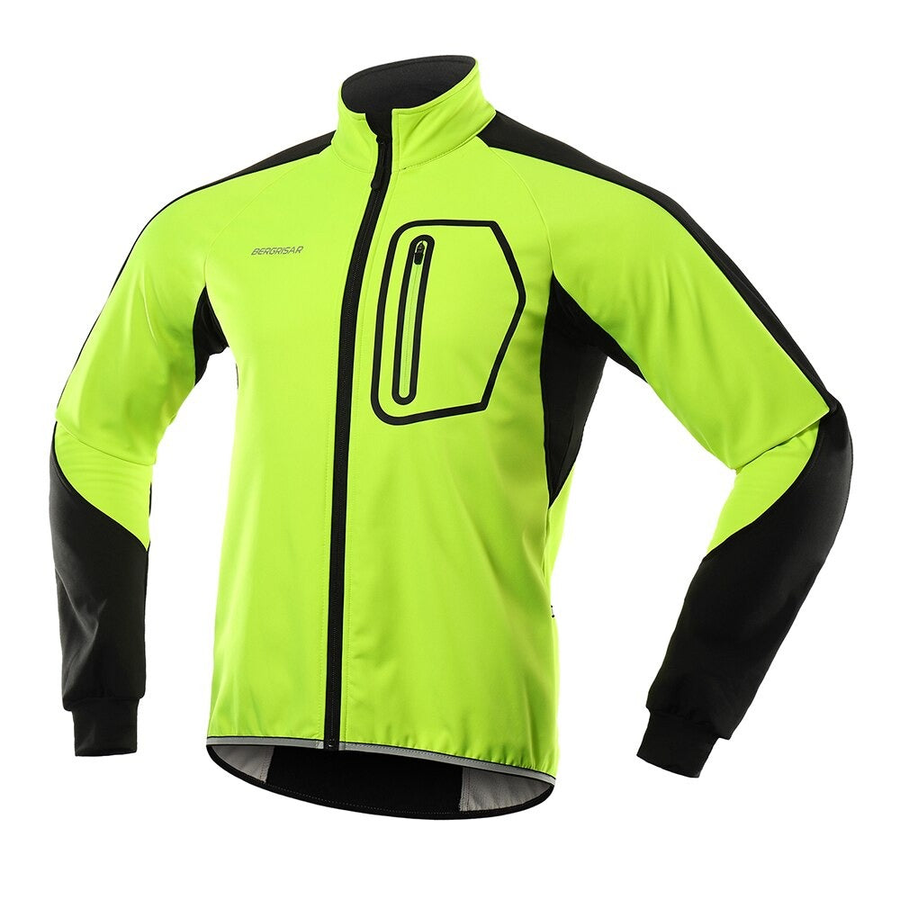 Cycling Jacket Men Winter Thermal Softshell Windproof Waterproof Bike Jacket MTB Coat Bicycle Clothing Reflective - Vero.com 