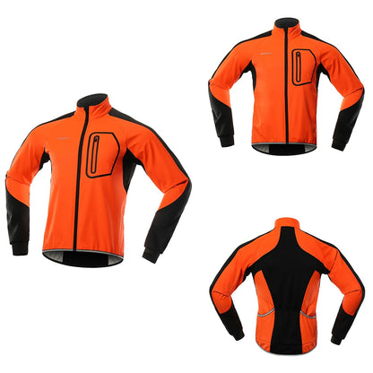 Cycling Jacket Men Winter Thermal Softshell Windproof Waterproof Bike Jacket MTB Coat Bicycle Clothing Reflective - Vero.com 