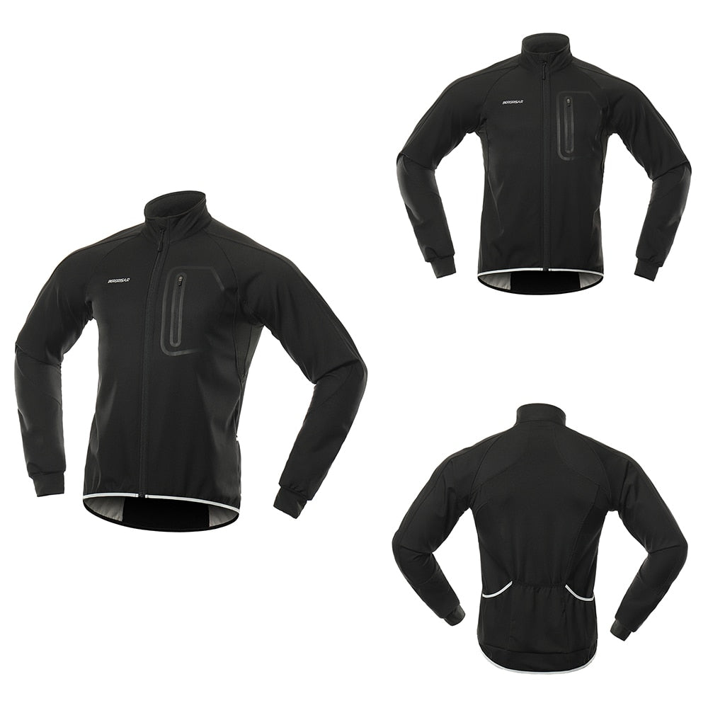 Cycling Jacket Men Winter Thermal Softshell Windproof Waterproof Bike Jacket MTB Coat Bicycle Clothing Reflective - Vero.com 
