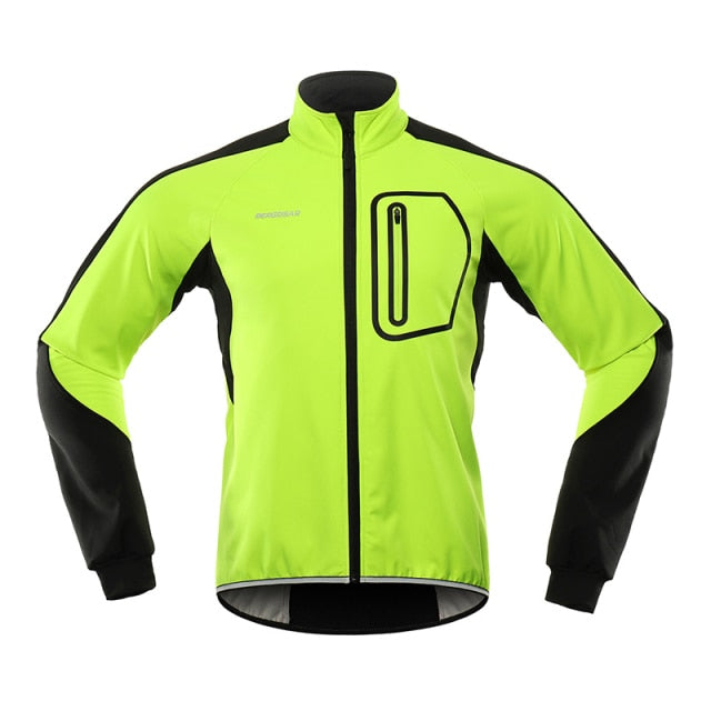 Cycling Jacket Men Winter Thermal Softshell Windproof Waterproof Bike Jacket MTB Coat Bicycle Clothing Reflective - Vero.com 