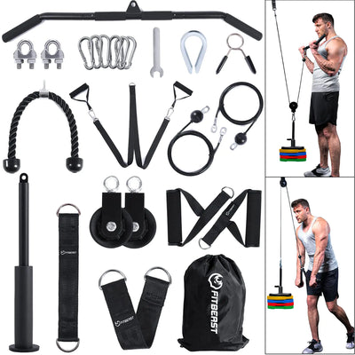 FitBeast Pulley System Gym Cable Weight Pulley System for Gym LAT Pulldown Biceps Curl Workout Ideal Home Gym Equipment for Forearm Shoulder Strength Training - Vero.com 