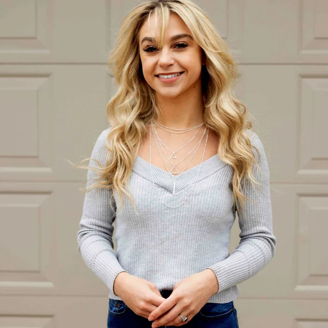 Double Triangle Multilayer Necklace - Vero.com 