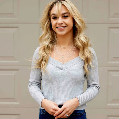 Double Triangle Multilayer Necklace - Vero.com 