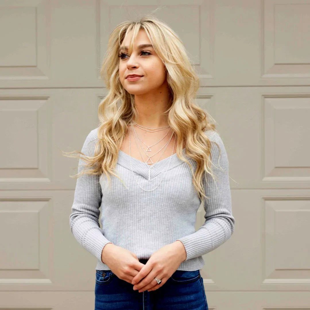 Double Triangle Multilayer Necklace - Vero.com 