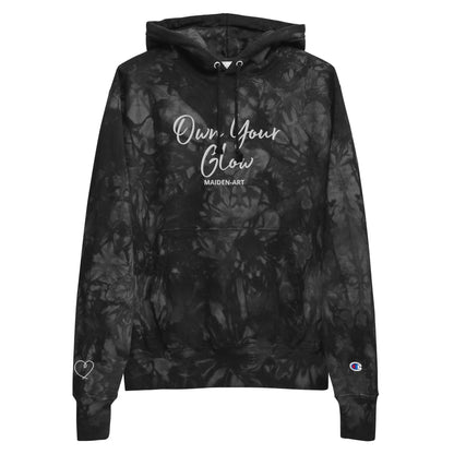 Own Your Glow Unisex Champion tie-dye hoodie with Embroidery | Champion hoodie - Vero.com 