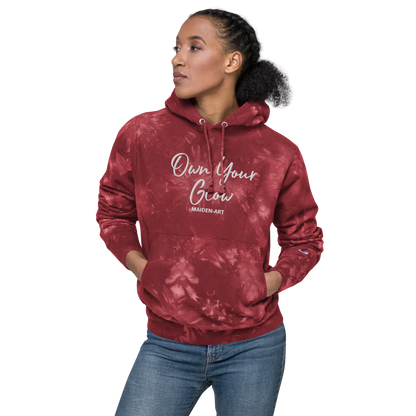 Own Your Glow Unisex Champion tie-dye hoodie with Embroidery | Champion hoodie - Vero.com 