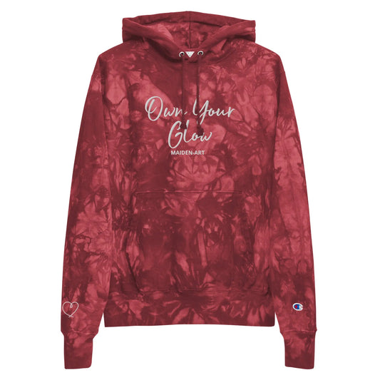 Own Your Glow Unisex Champion tie-dye hoodie with Embroidery | Champion hoodie - Vero.com 