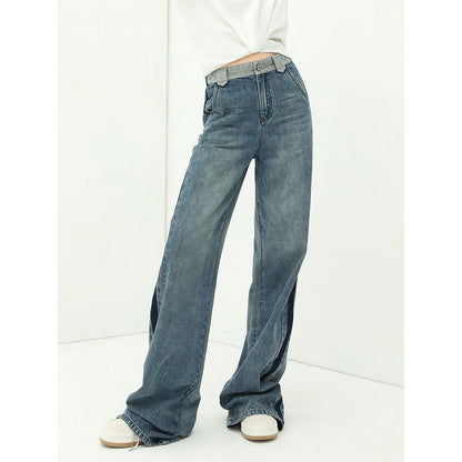 Washed Denim Flared Blue Jeans - Vero.com 