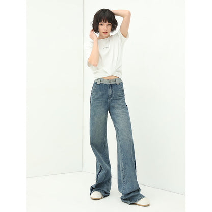 Washed Denim Flared Blue Jeans - Vero.com 