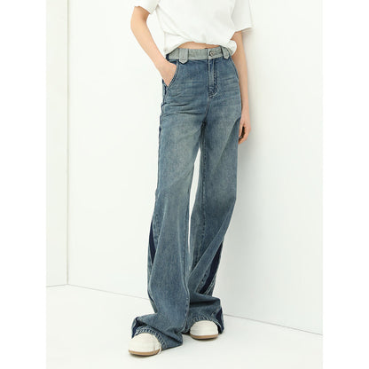 Washed Denim Flared Blue Jeans - Vero.com 