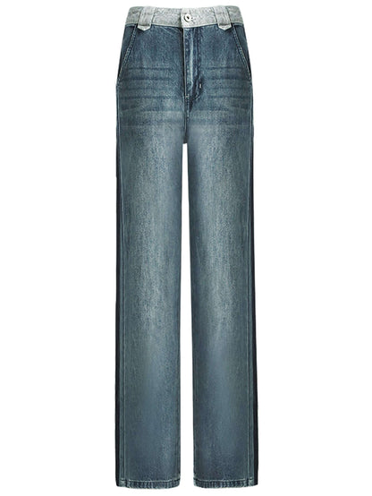 Washed Denim Flared Blue Jeans - Vero.com 